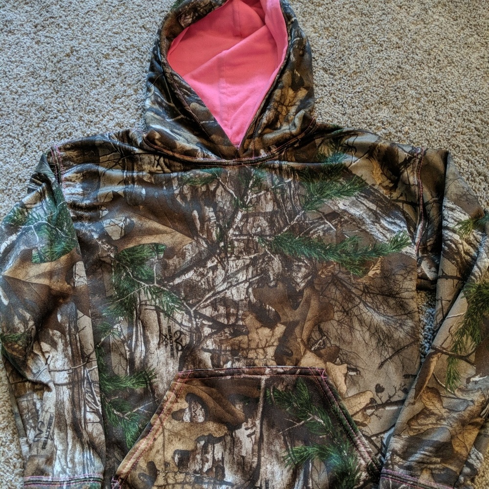 Realtree Girls Youth Camouflage Hoodie Sz Med
